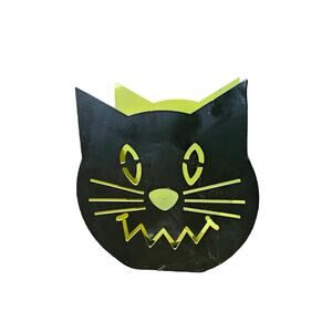 Black Cat Halloween Metal Teal Light Holder